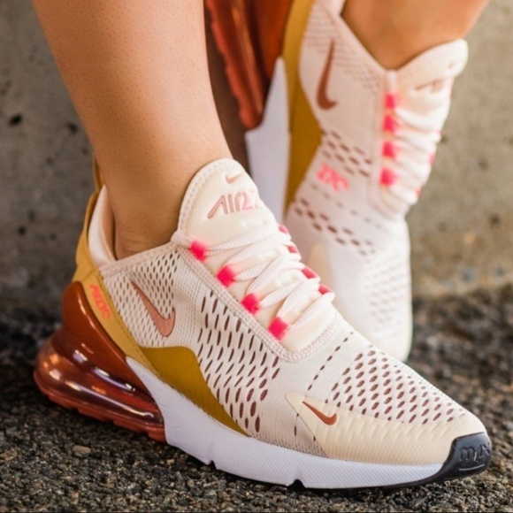 Nike Shoes - Nike Air Max 270 Pink and Gold Sneakers
